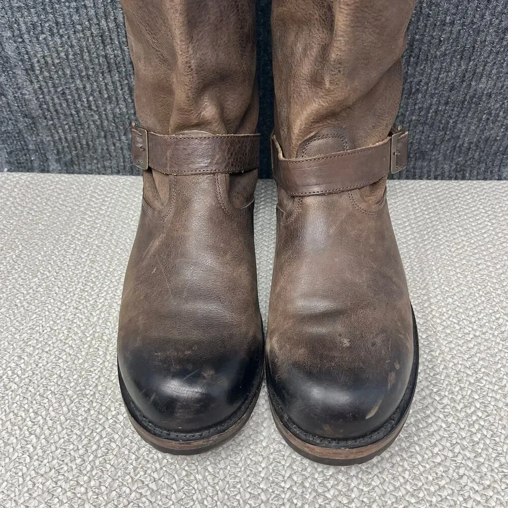 FreeBird Easton Harness Buckle Boots Brown Leather Pull On Mens 11
